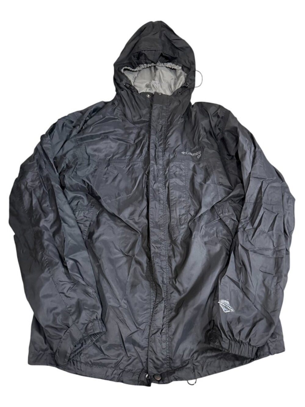 Columbia Men’s L Black Omni-Tech Waterproof Hooded Rain Jacket